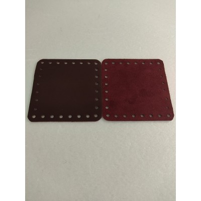 Quadrato EcoPelle Scamosciata Cm 12x12 Bordeaux