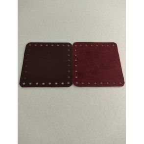 Quadrato EcoPelle Scamosciata Cm 12x12 Bordeaux