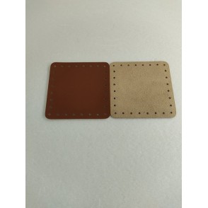 Quadrato EcoPelle Scamosciata Cm 12x12 Marrone