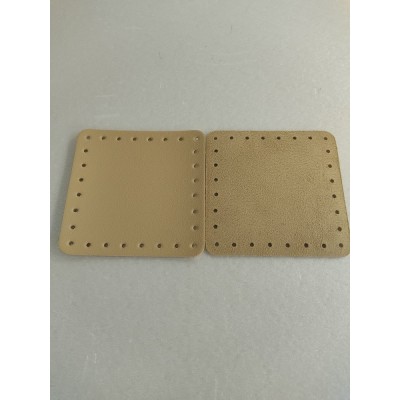 Quadrato EcoPelle Scamosciata Cm 12x12 Panna