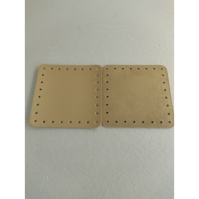 Quadrato EcoPelle Scamosciata Cm 12x12 Panna