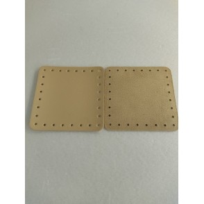 Quadrato EcoPelle Scamosciata Cm 12x12 Panna