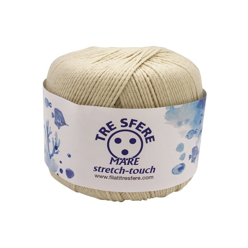 Gomitolo Mare Tre Sfere Stretch Colore Panna Gomitolo Mare Tre Sfere Stretch Colore Panna
