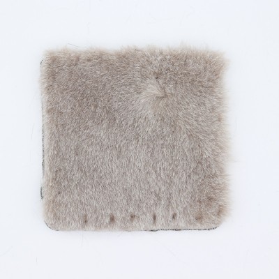 Quadrato In Ecopelliccia Cm 12x12 Grigio Perla