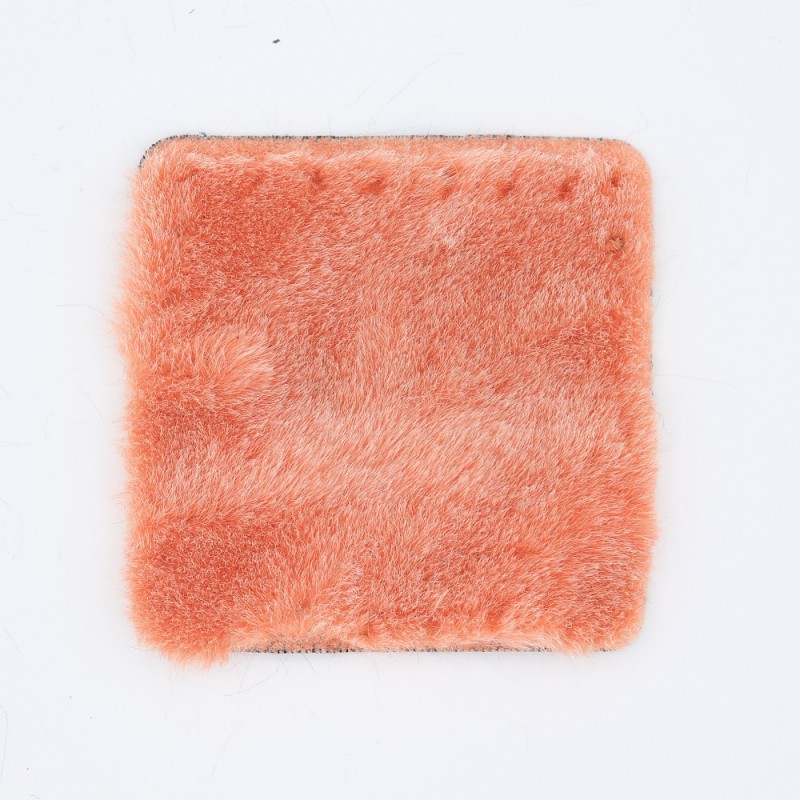 Quadrato In Ecopelliccia Cm 12x12 Arancio