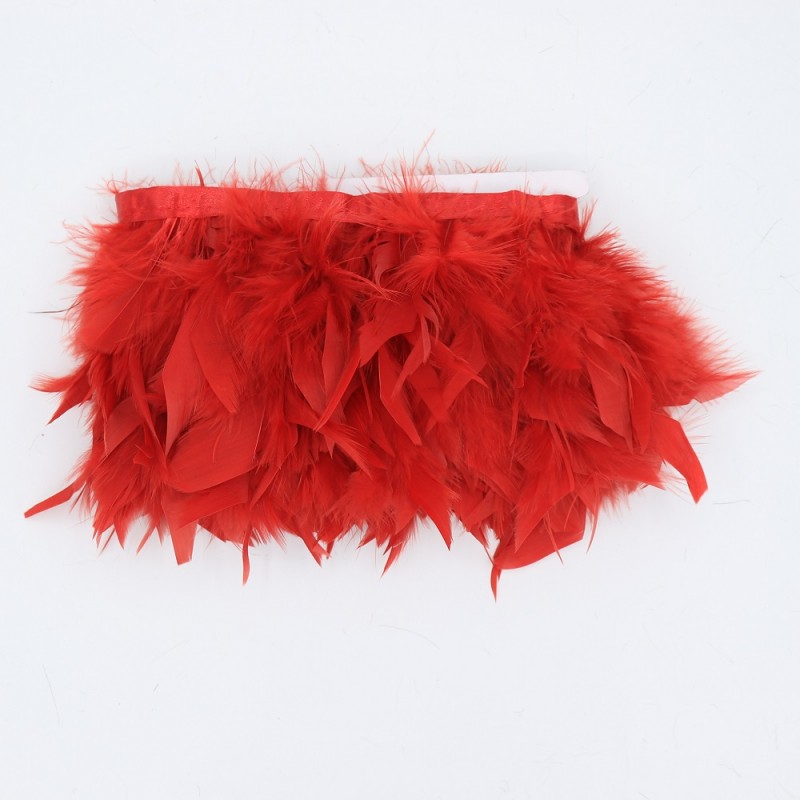 Passamaneria Piume Gallo Colore Rosso