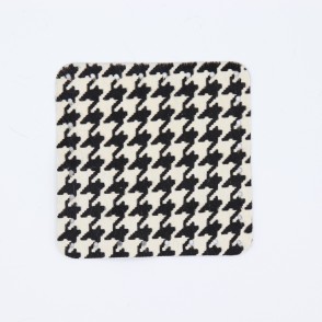 Quadrato In Pelle Cavallino Cm 12x12 Pied De Poule