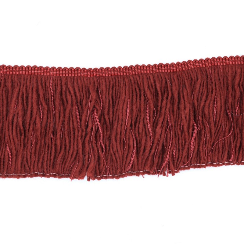Frangia Di Lana Decorata Made In Italy Cm 15 Bordeaux