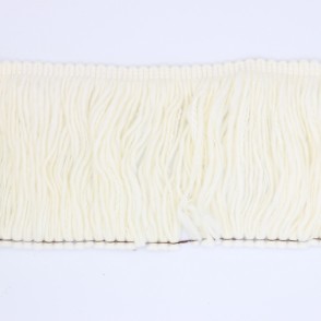 Frangia Di Lana Decorata Made In Italy Cm 15 Bianco