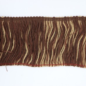 Frangia Di Lana Decorata Made In Italy Cm 15 Beige Marrone