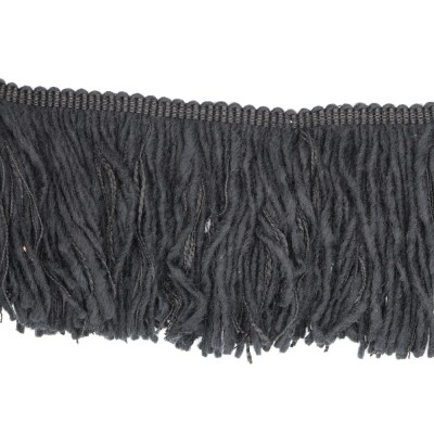 Frangia Di Lana Decorata Made In Italy Cm 15 Nero