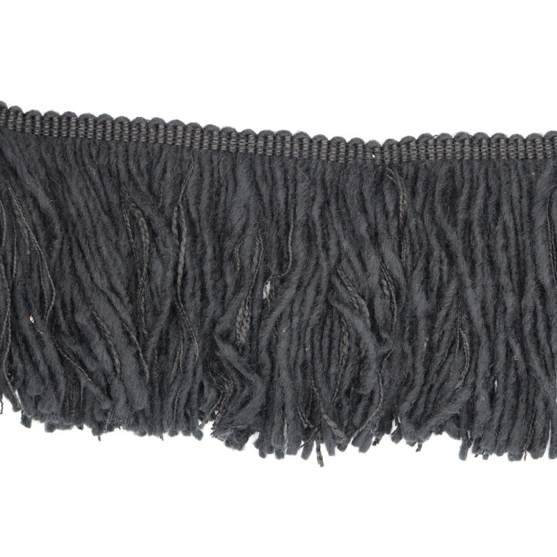 Frangia Di Lana Decorata Made In Italy Cm 15 Nero