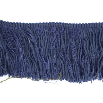 Frangia Di Lana Decorata Made In Italy Cm 15 Blu