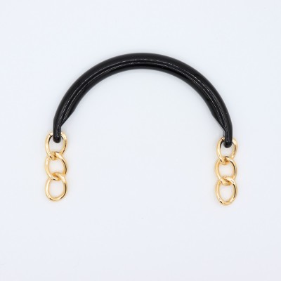 Manici Mezzaluna 15x12 Cm. Coppia Nero Catena Oro