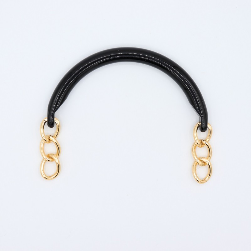Manici Mezzaluna 15x12 Cm. Coppia Nero Catena Oro