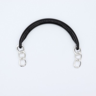 Manici Mezzaluna 15x12 Cm. Coppia Nero Catena Argento
