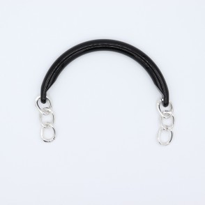 Manici Mezzaluna 15x12 Cm. Coppia Nero Catena Argento
