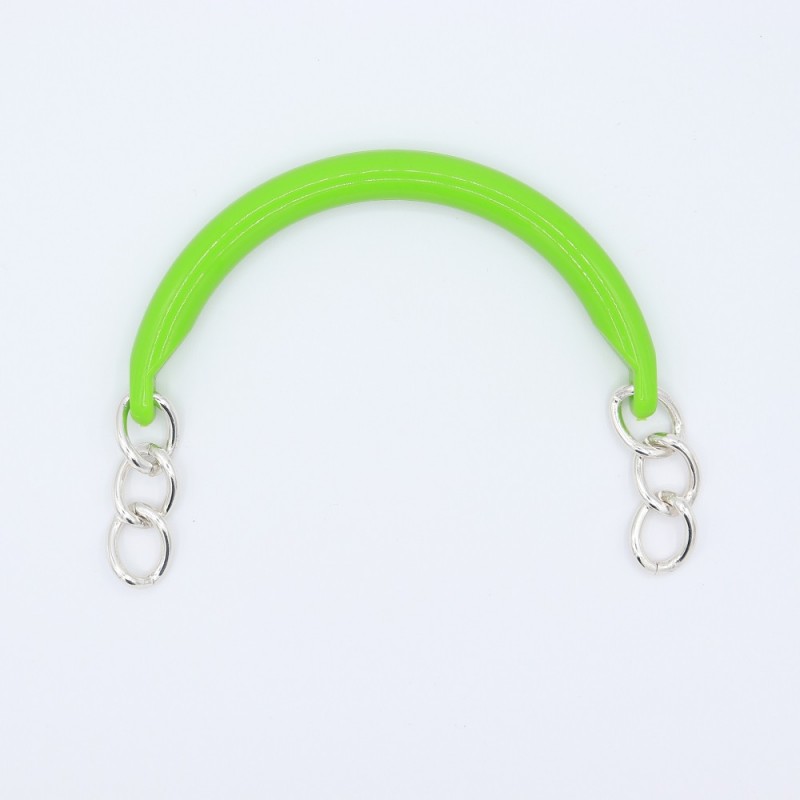 Manici Mezzaluna 15x12 Cm. Coppia Verde Catena Argento