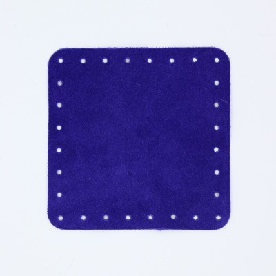 Quadrato In Pelle Cavallino Cm 15x15 Viola