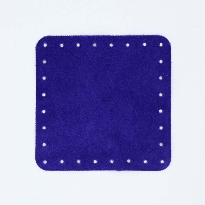Quadrato In Pelle Cavallino Cm 15x15 Viola