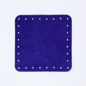 Quadrato In Pelle Cavallino Cm 15x15 Viola
