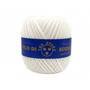 Gomitolo di Cotone Filo Di Scozia 100 Grammi Tre Sfere Colore Bianco 1008