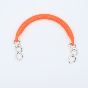 Manici Mezzaluna 15x12 Cm. Coppia Arancio Catena Argento