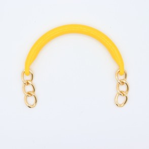 Manici Mezzaluna 15x12 Cm. Coppia Giallo Catena Oro
