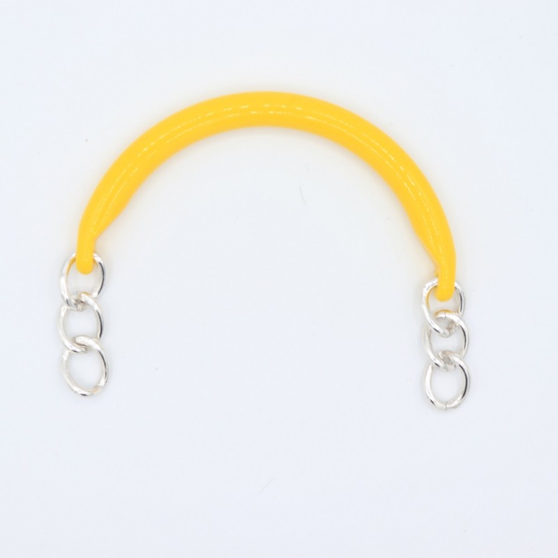 Manici Mezzaluna 15x12 Cm. Coppia Giallo Catena Argento