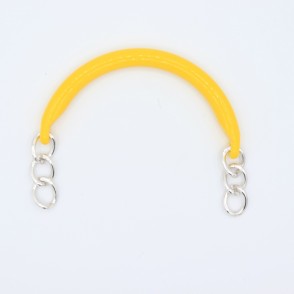 Manici Mezzaluna 15x12 Cm. Coppia Giallo Catena Argento
