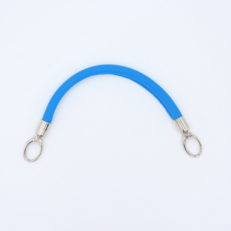 Manico In Neoprene Azzurro Con Moschettoni Argento 30 Cm