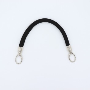 Manico In Neoprene Nero Con Moschettoni Argento 30 Cm