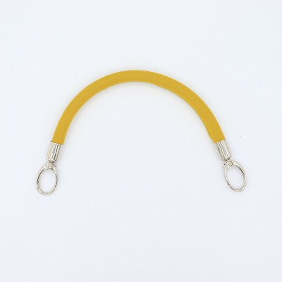 Manico In Neoprene Senape Con Moschettoni Argento 30 Cm