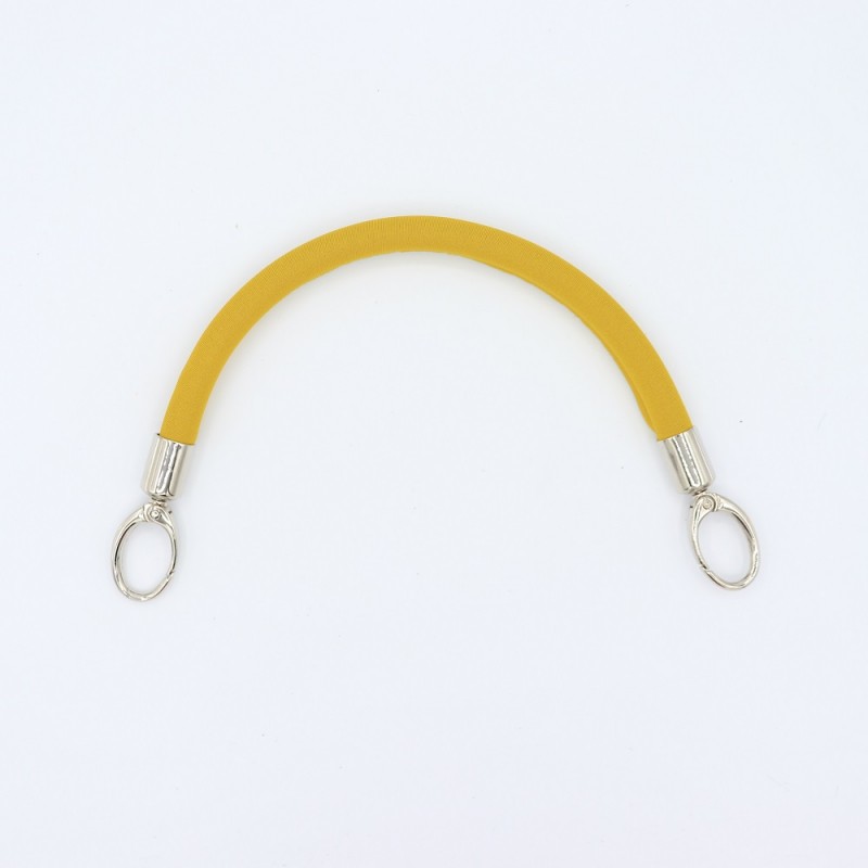Manico In Neoprene Senape Con Moschettoni Argento 30 Cm