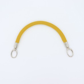 Manico In Neoprene Senape Con Moschettoni Argento 30 Cm