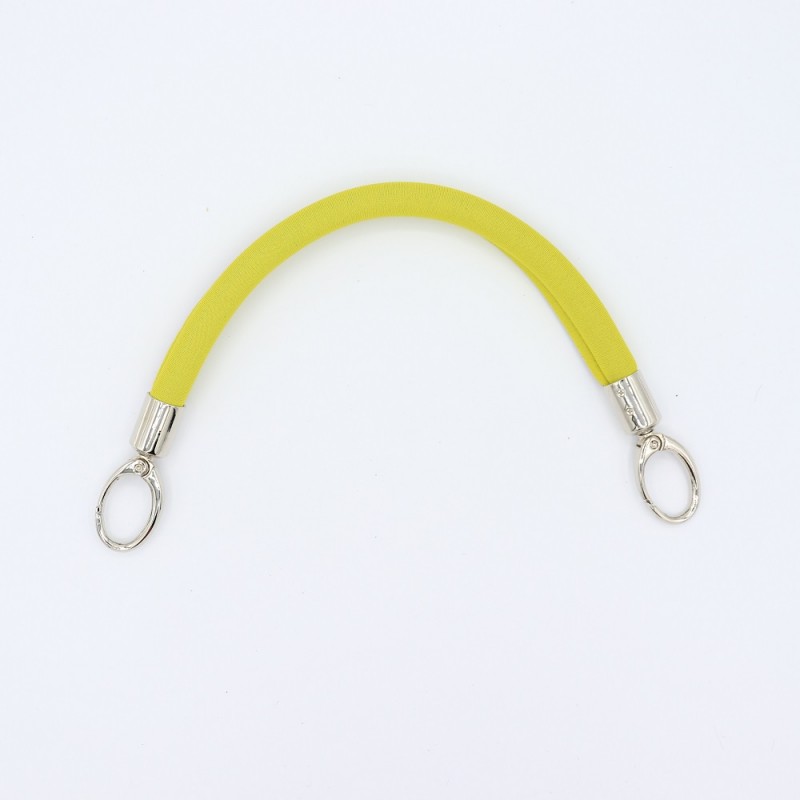Manico In Neoprene Giallo Con Moschettoni Argento 30 Cm