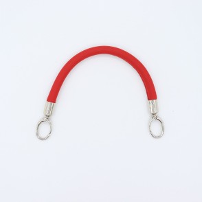 Manico In Neoprene Rosso Con Moschettoni Argento 30 Cm