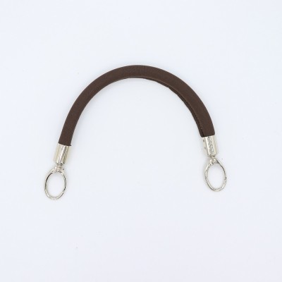 Manico In Neoprene Marrone Con Moschettoni Argento 30 Cm