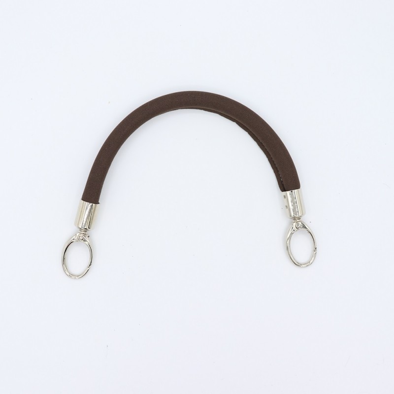 Manico In Neoprene Marrone Con Moschettoni Argento 30 Cm
