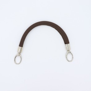 Manico In Neoprene Marrone Con Moschettoni Argento 30 Cm