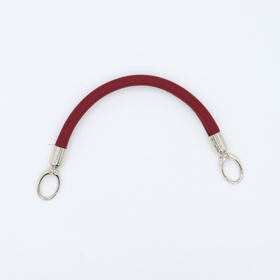 Manico In Neoprene Bordeaux Con Moschettoni Argento 30 Cm