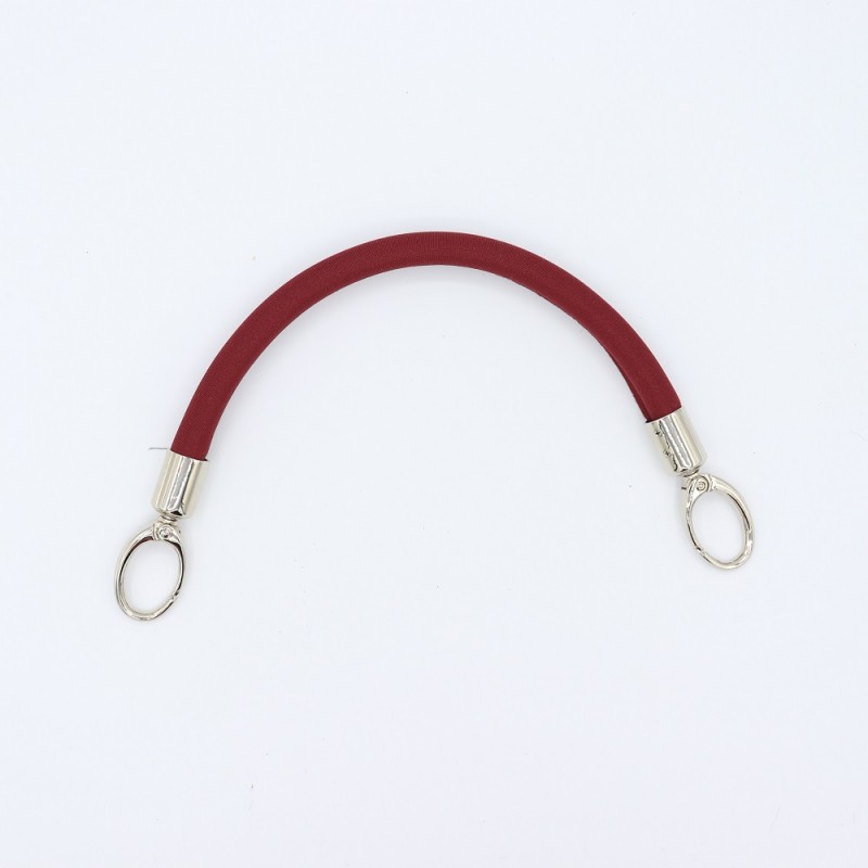 Manico In Neoprene Bordeaux Con Moschettoni Argento 30 Cm
