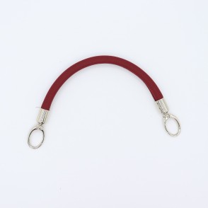 Manico In Neoprene Bordeaux Con Moschettoni Argento 30 Cm