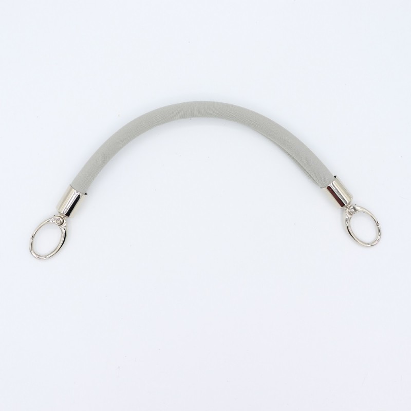 Manico In Neoprene Tortora Con Moschettoni Argento 30 Cm
