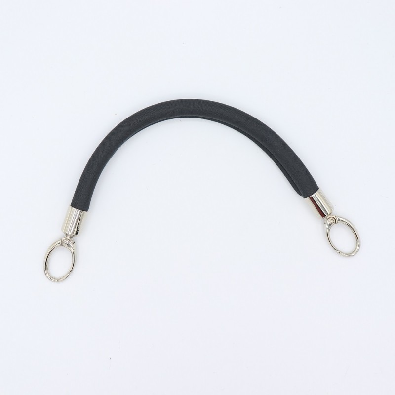 Manico In Neoprene Antracite Con Moschettoni Argento 30 Cm