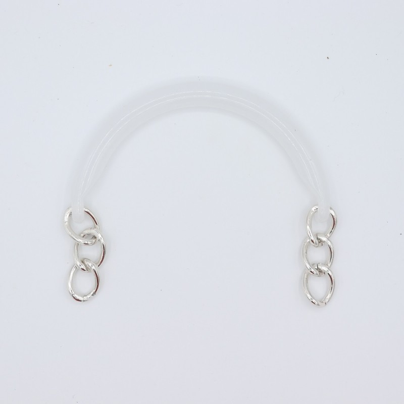 Manici Mezzaluna 15x12 Cm. Coppia Opale Catena Argento