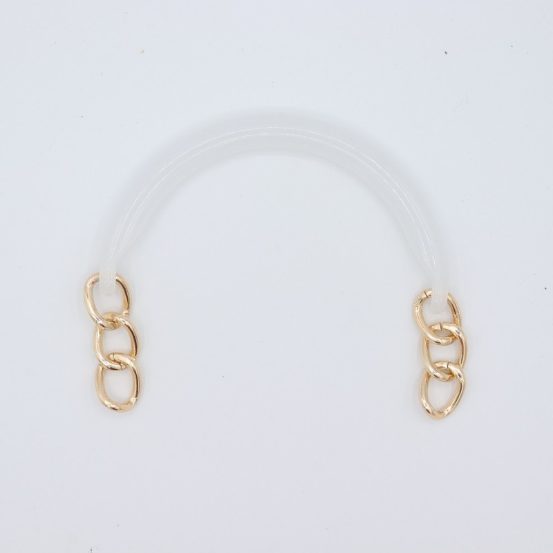 Manici Mezzaluna 15x12 Cm. Coppia Opale Catena Oro