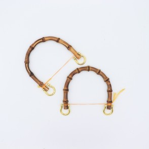 Manici In Bambù 14x11 cm. Coppia Oro Laterali