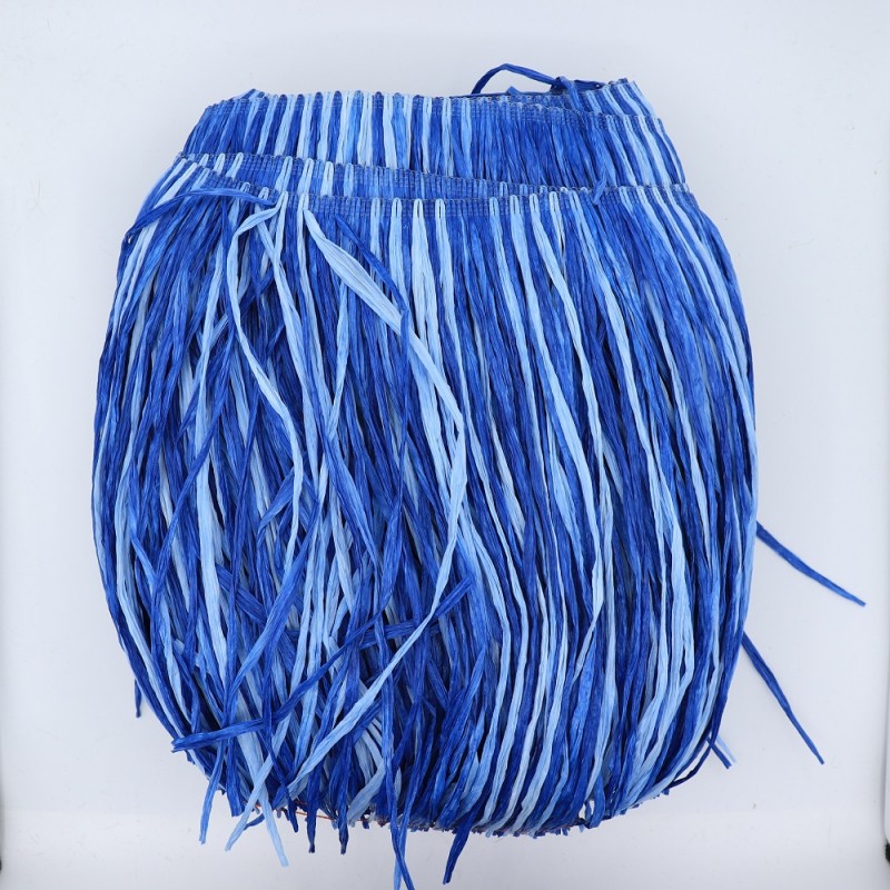 Frangia Di Rafia Made In Italy Altezza Cm 35 Blu Sfumato