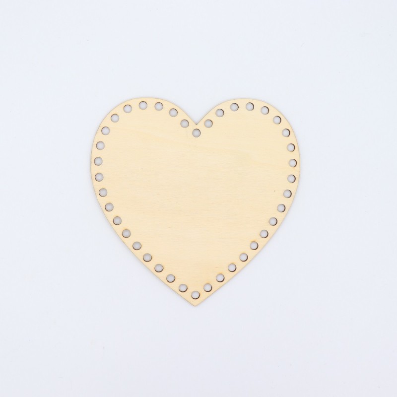 Fondo Cuore In Legno Cm 16,5x16
